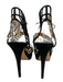Charlotte Olympia Shoe Size 36 Black Suede Peep Toe Spider Web Ankle Tie Sandals Black / 36