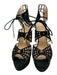 Charlotte Olympia Shoe Size 36 Black Suede Peep Toe Spider Web Ankle Tie Sandals Black / 36