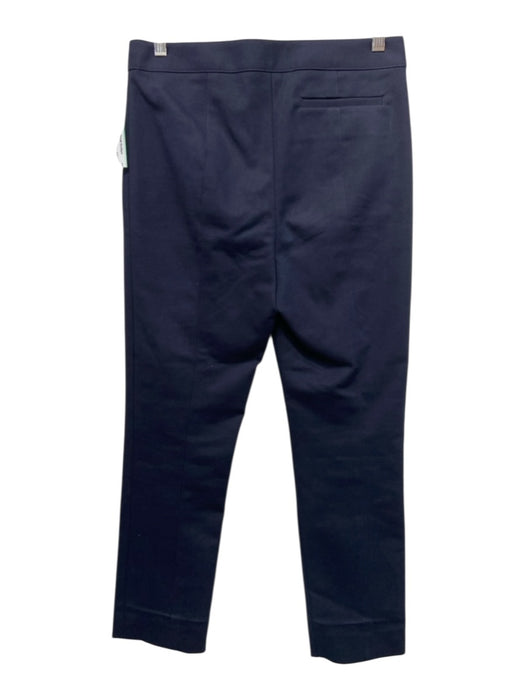 Tory Burch Size 4 Navy Cotton Blend Zip & Hook Closure Pockets Trouser Pants Navy / 4