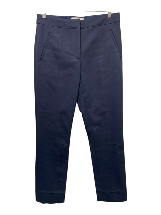 Tory Burch Size 4 Navy Cotton Blend Zip & Hook Closure Pockets Trouser Pants Navy / 4