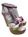 Jimmy Choo Shoe Size 40 Purple & Multi Textile Ankle Buckle Platform Sandals Purple & Multi / 40