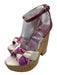 Jimmy Choo Shoe Size 40 Purple & Multi Textile Ankle Buckle Platform Sandals Purple & Multi / 40