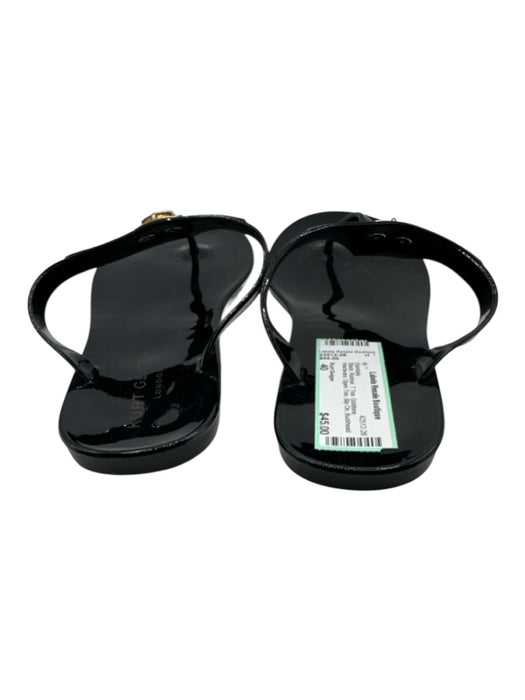 Kurt Geiger Shoe Size 40 Black Rubber T Toe Goldtone Hardware Open Toe Sandals Black / 40