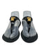 Kurt Geiger Shoe Size 40 Black Rubber T Toe Goldtone Hardware Open Toe Sandals Black / 40