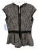 Rebecca Taylor Size 10 Black & White Cotton & Viscose Short Sleeve Tweed Top Black & White / 10