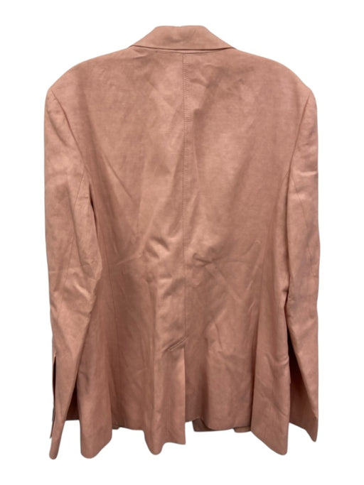 Derek Lam Size 10 Rose Pink Linen black buttons Flap Pocket Blazer Jacket Rose Pink / 10