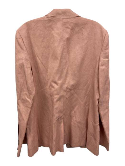 Derek Lam Size 10 Rose Pink Linen black buttons Flap Pocket Blazer Jacket Rose Pink / 10