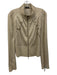St. John Sport Size M Beige Cotton & Polyester Gold Grommet Zip Front Jacket Beige / M