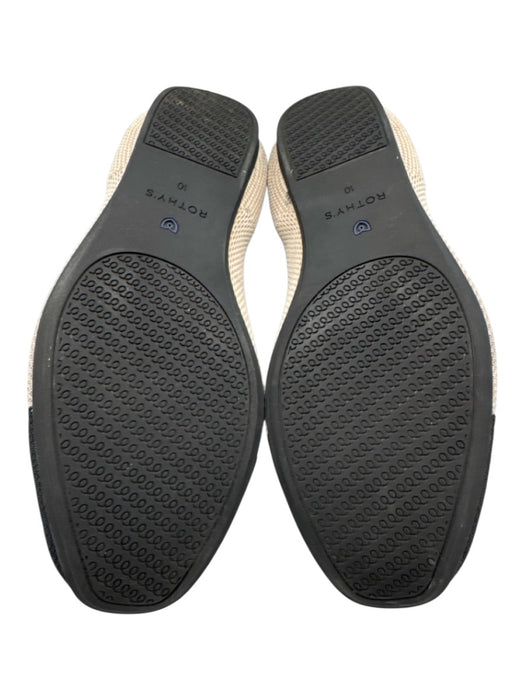 Rothy's Shoe Size 10 Beige, Blue & Black Synthetic Knit Round Toe Cap Toe Flats Beige, Blue & Black / 10
