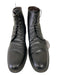 A. Testoni Shoe Size 11 Black Leather Solid Lace Up Men's Shoes 11