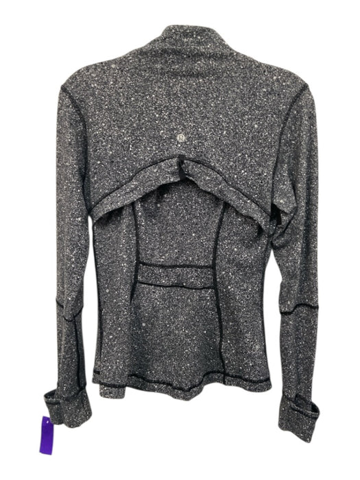 Lululemon Size 6 Gray & White Nylon & Lycra Long Sleeve Speckled Zip Up Jacket Gray & White / 6