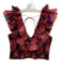 Ollari NY Size L Pink, Red, Black Polyester Sleeveless Floral Print V Neck Top Pink, Red, Black / L
