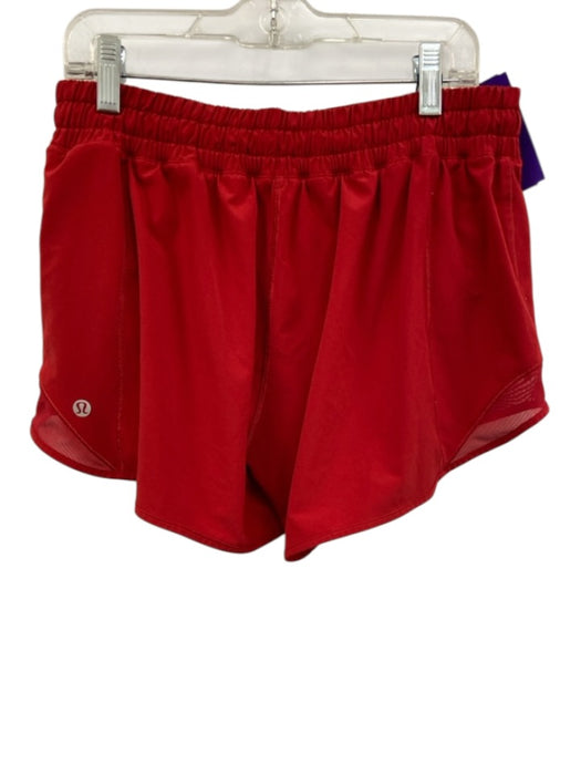 Lululemon Size 8 Red Polyester Blend Elastic Waist Sheer Panel Shorts Red / 8