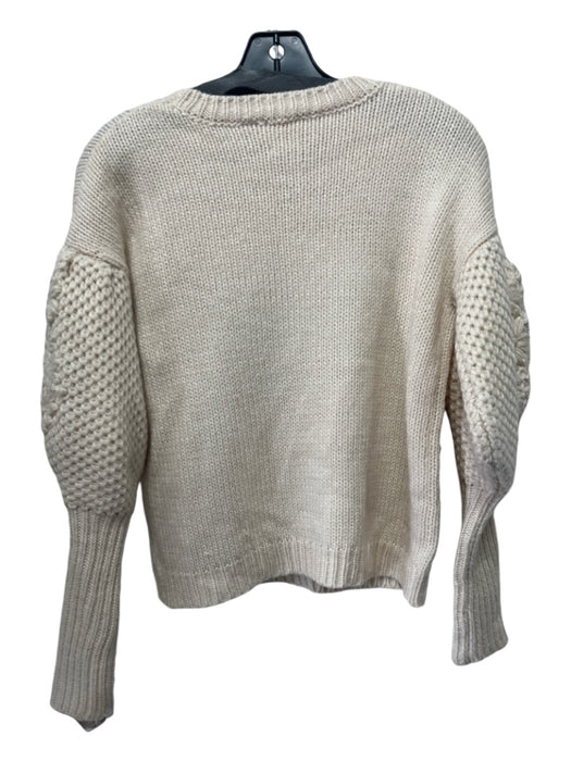 Zero Degrees Celsius Size XS Cream Beige Acrylic Floral Knit Long Sleeve Sweater Cream Beige / XS