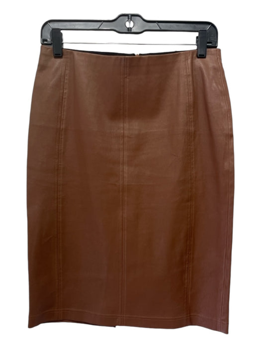 Bagatelle Size M Brown Leather pencil skirt Stretch Back Zip Knee length Skirt Brown / M