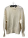 Theory Size P/XS Cream Cotton Knit Long Puff Sleeve Drop Shoulder Sweater Cream / P/XS