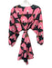 Rhode Size XS Pink, Green & Black Polyester Blend Abstract Print Ruffle Dress Pink, Green & Black / XS
