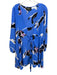 Yumi Kim Size XS Blue, Black, White, Purple Silk Abstract Floral Wrap Mini Dress Blue, Black, White, Purple / XS