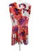 Yumi Kim Size XS Orange, Purple & White Silk Short Cap Sleeve Wrap Mini Dress Orange, Purple & White / XS