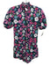S/W/F Size XS Navy Blue, Pink & Multi Linen floral print Smocked Neck Romper Navy Blue, Pink & Multi / XS