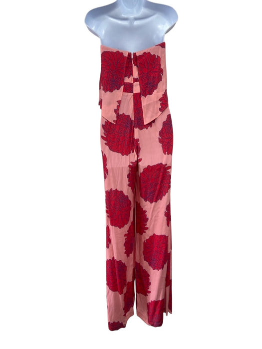 Mister Zimi Size S / 6 Pink, Red & Blue Viscose Floral Strapless Jumpsuit Pink, Red & Blue / S / 6