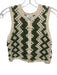 Sandro Size XS Beige & Green Cotton Blend Crochet Knit Button Up Sleeveless Top Beige & Green / XS