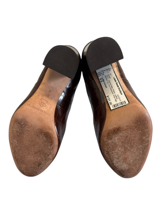 Loeffler Randall Shoe Size 8.5 Brown Leather Almond Toe Croc Embossed Boots Brown / 8.5