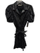 Alice & Olivia Size 0 Black Polyurethane Faux Leather Button Front Collar Dress Black / 0
