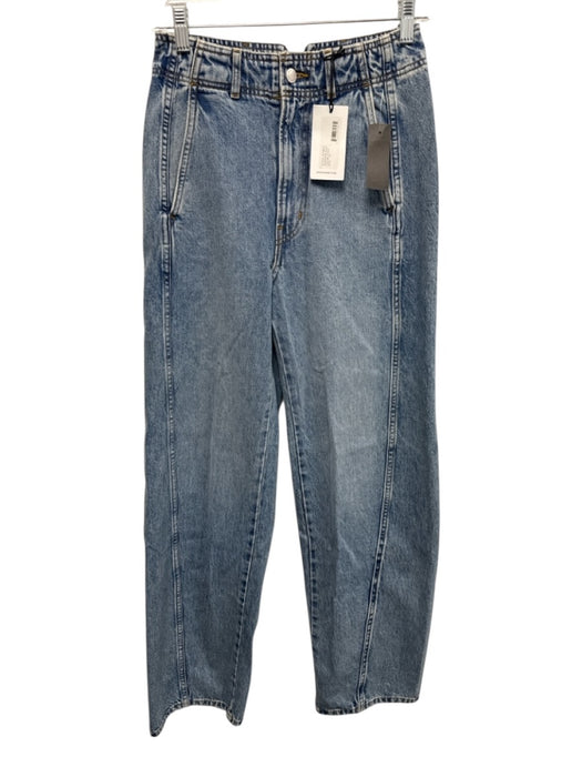 Apiece Apart Size 26 Medium Wash Cotton Denim High Rise Acid Wash Wide Leg Jeans Medium Wash / 26