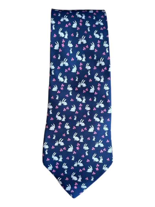 Ferragamo Navy Silk Rabbits Men's Ties Navy