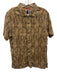 Roark Size M Brown Cotton All Over Print Button Down Men's Short Sleeve Shirt Brown / M