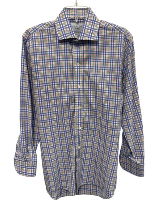 Ledbury Size 16.5 White & Multi Cotton Plaid Button Down Men's Long Sleeve Shirt White & Multi / 16.5