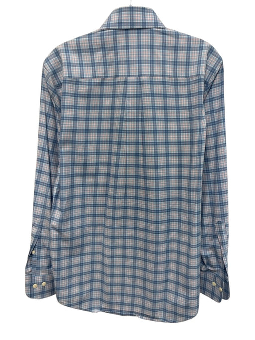 Peter Millar Size S Blue & Multi Cotton Plaid Button Down Long Sleeve Shirt Blue & Multi / S