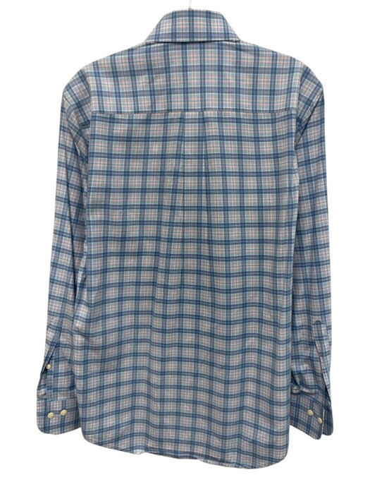 Peter Millar Size S Blue & Multi Cotton Plaid Button Down Long Sleeve Shirt Blue & Multi / S