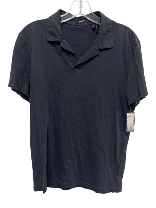 Theory Size S Dark Blue Cotton Polo Men's Short Sleeve Dark Blue / S