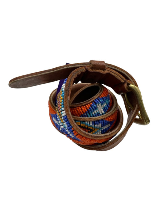 Sid Mashburn Orange & Multi Leather Beaded Men's Belt Orange & Multi