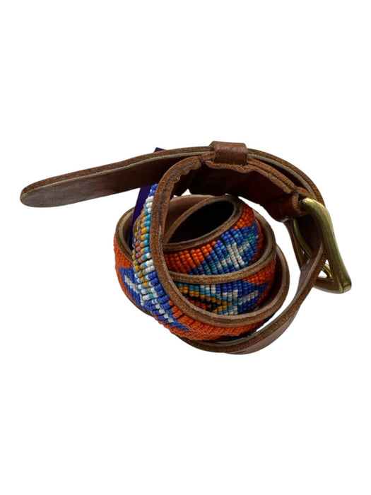 Sid Mashburn Orange & Multi Leather Beaded Men's Belt Orange & Multi