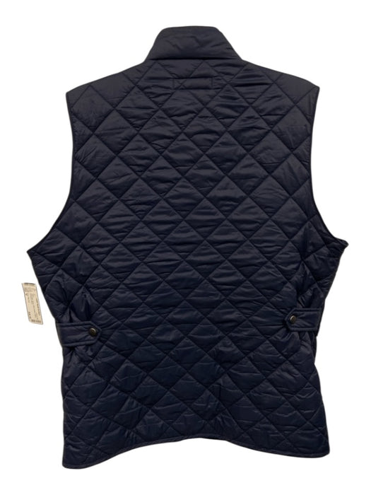Saks Fifth Ave Size M Navy Blue Nylon Solid Quilted Zipper Men's Vest Navy Blue / M