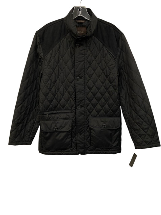Tasso Elba Size M Black Polyester Solid Quilted Men's Jacket Black / M