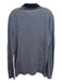 Theory Size L Grey & Navy Cotton Striped Button Men's Long Sleeve Shirt L