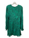 Parker Size 4 Green & Black Silk & Viscose Animal Print Surplice Back Zip Dress Green & Black / 4