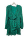 Parker Size 4 Green & Black Silk & Viscose Animal Print Surplice Back Zip Dress Green & Black / 4