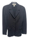 St John Collection Size 2 Black Wool & Rayon Knit Shoulder Pads 3 Button Jacket Black / 2