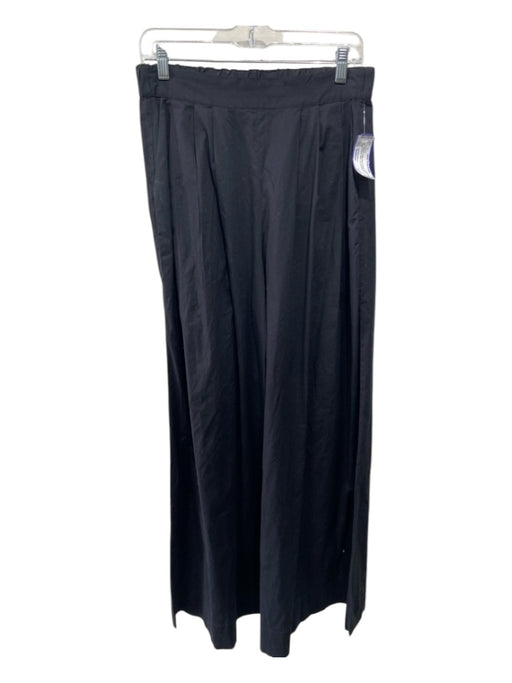 Just Bee Queen Size Medium Black Cotton Blend Elastic Waist Pleated Pants Black / Medium