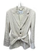 A.L.C. Size 4 Off White Linen Blend 2 Buttons Flap Pocket Belted Blazer Jacket Off White / 4