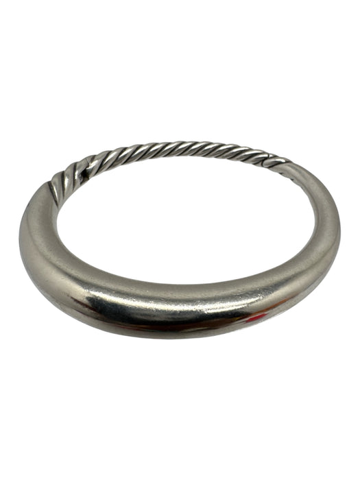 David Yurman Silver 925 Sterling Cable Twist Hinge clasp Bangle Oval Bracelet Silver