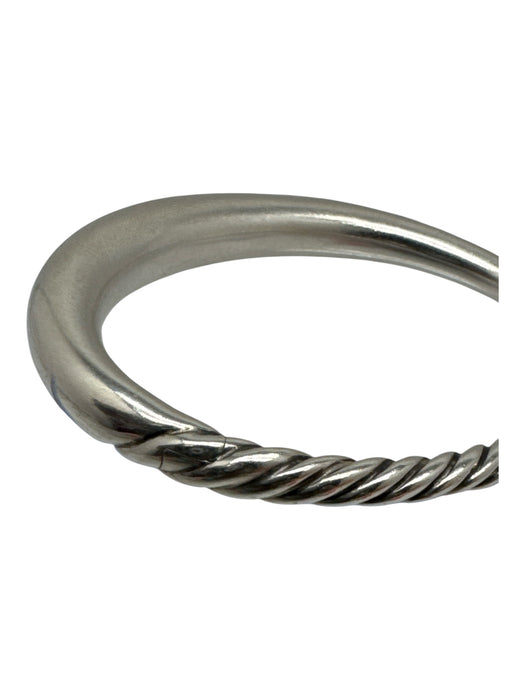 David Yurman Silver 925 Sterling Cable Twist Hinge clasp Bangle Oval Bracelet Silver