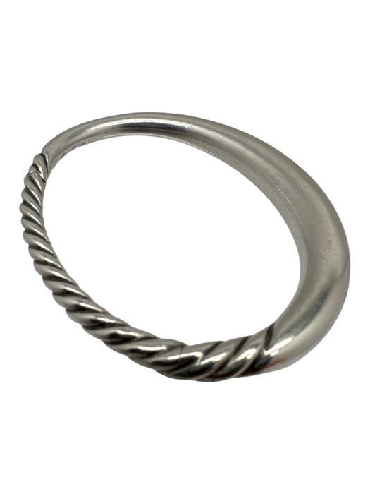 David Yurman Silver 925 Sterling Cable Twist Hinge clasp Bangle Oval Bracelet Silver