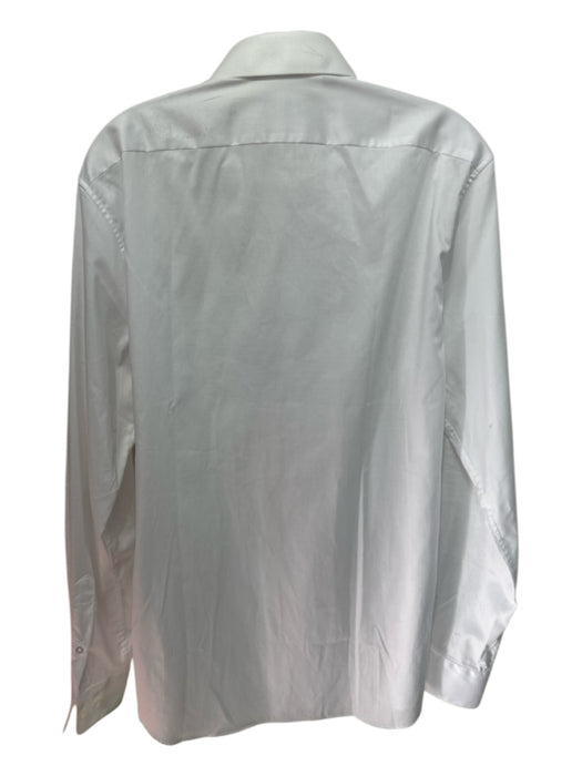 Saks Fifth Ave NWT Size 15.5 White Cotton Blend Solid Men's Long Sleeve Shirt White / 15.5