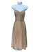 Monique Lhuillier Size 10 Tan & Gold Polyamide Tulle Polka Dot Tea Length Gown Tan & Gold / 10